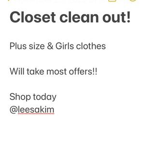 Closet clearance.  Everything must go @leesakim